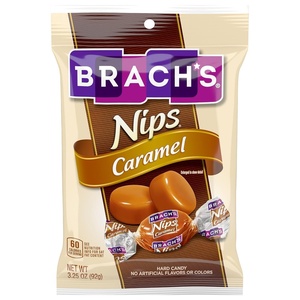 image:imageBrachs Nips Caramel Flavored Hard Candy Individually Wrapped Candies 325 Ounce Bags Pack of 12Caramel