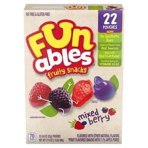 image:imageFunables Fruit Snacks Mixed Berry Snacks 25 Ounce Pouches Pack of 48Mixed Fruit