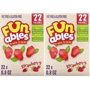 image:imageFunables Fruit Snacks Strawberry Fruit Flavored Snacks 08 Ounce Pouches 22 Count22 Count Pack of 2