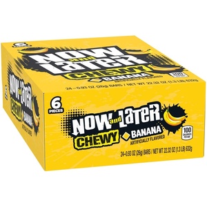 image:imageNow and Later Chewy Candy Banana Flavor 093 Ounce Bars Pack of 24Banana