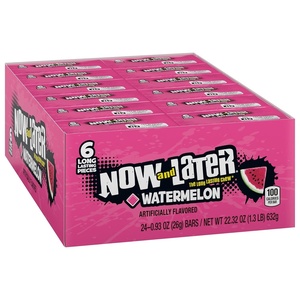 image:imageNow and Later Chewy Candy Banana Flavor 093 Ounce Bars Pack of 24Watermelon