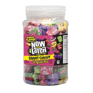 image:imageNow and Later Giant Chewy Original Mix Candy Mixed Fruit Chew Candy 38 Ounce Tub38 Ounce Pack of 6