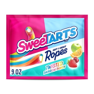 image:imageSweeTARTS Soft amp Chewy Ropes Candy Tangy Strawberry Flavor 9 Ounce PouchTwisted Rainbow Punch
