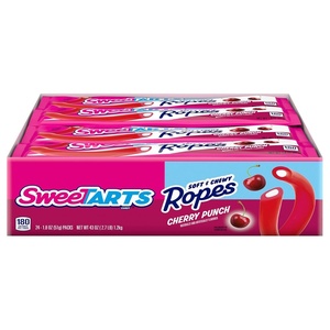 image:imageSweeTARTS Soft and Chewy Ropes Cherry Punch Flavor 18 Ounce Pouches Pack of 24Cherry Punch