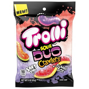 image:imageTrolli Peachie Os Rings Sour Gummy Candy 63 Ounce Bags Pack of 8Duo Crawlers