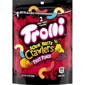 image:imageTrolli Sour Brite Crawlers Candy Fruit Punch Flavored Sour Gummy Worms 14 OunceFruit Punch