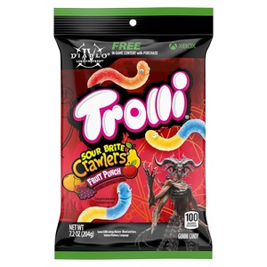 image:imageTrolli Sour Brite Crawlers Candy Very Berry Sweet and Sour Gummy Worms 72 ozFruit Punch