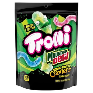 image:imageTrolli x Mountain Dew Sour Brite Crawlers Gummy Worm Candy 123 oz
