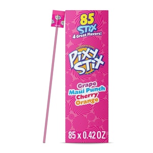 image:imageWonka Pixy Stix Sour Straws  Grape Maui Punch Cherry and Orange Sweet and Tart Candy Powder 85 ct  357 Ounce042 Ounce Pack of 85